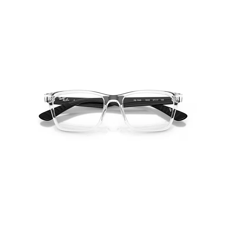 Rb7025 Optics Eyeglasses Black Frame Clear Lenses Polarized by Ray-Ban