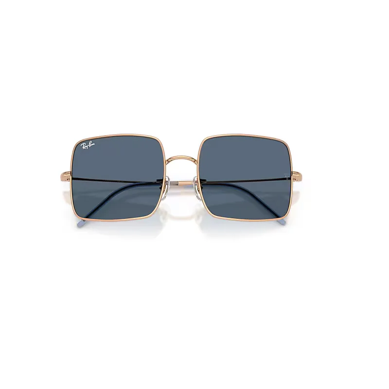Square 1971 Reverse Sunglasses Rose Gold Frame Blue Lenses by Ray-Ban