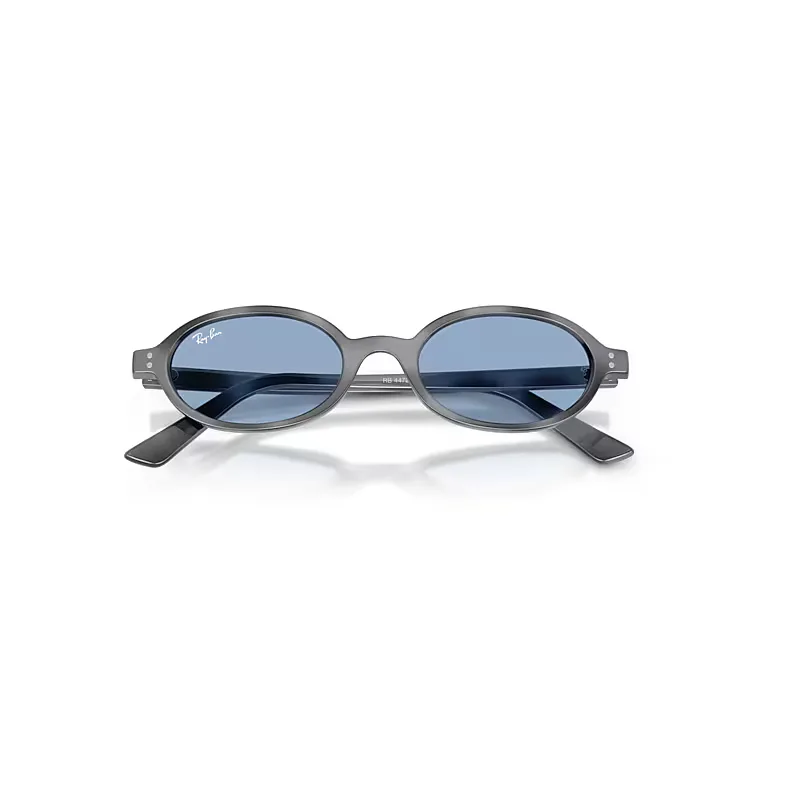 Khal Bio-Based Sunglasses Dark Grey Havana Frame Blue Lenses by Ray-Ban