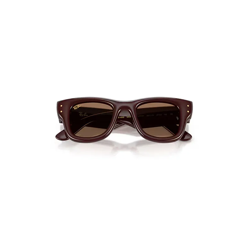 Wayfarer Puffer Sunglasses Dark Brown Frame Brown Lenses by Ray-Ban