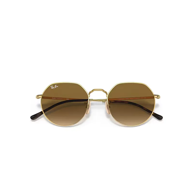 Jack Sunglasses Arista Gold Frame Brown Lenses by Ray-Ban