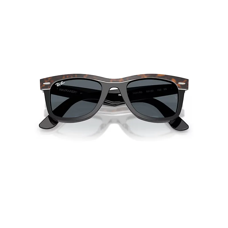 Wayfarer Street Neat Sunglasses Havana on Black Frame Blue Lenses by Ray-Ban