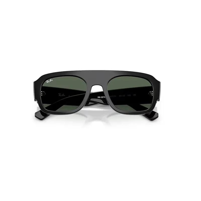 Rb2218 Sunglasses Black Frame Green Lenses by Ray-Ban