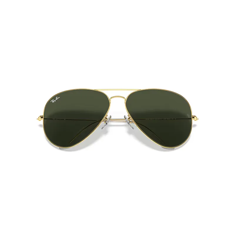 Aviator Large Metal II Sunglasses Arista Gold Frame Green Lenses by Ray-Ban