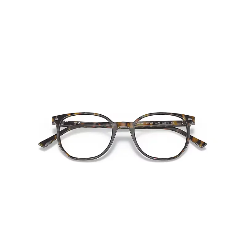 Elliot Optics Eyeglasses Brown Grey Havana Frame Clear Lenses Polarized