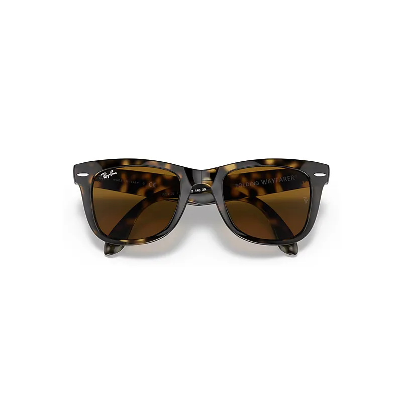 Wayfarer Folding Classic Sunglasses Light Havana Frame Brown Lenses by Ray-Ban