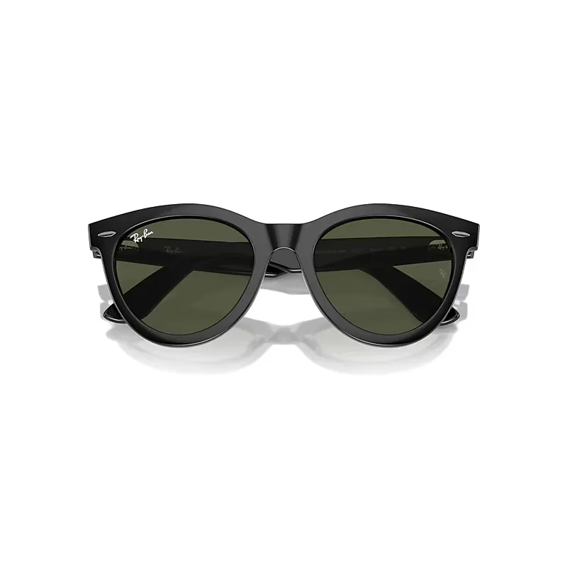 Wayfarer Way Sunglasses Black Frame Green Lenses by Ray-Ban