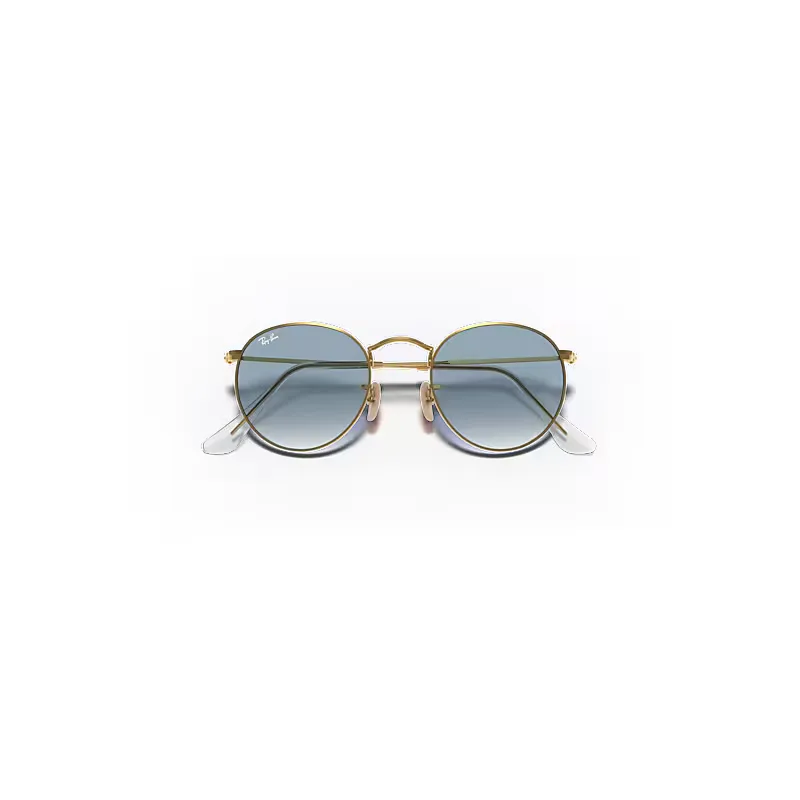 Round Flat Lenses Sunglasses Arista Gold Frame Blue Lenses by Ray-Ban