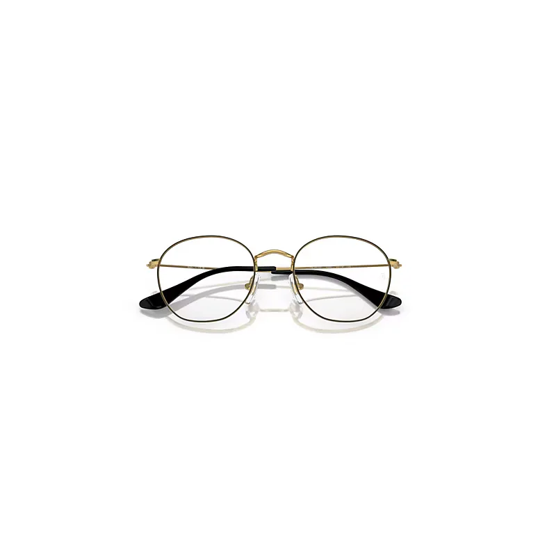 Rob Optics Eyeglasses Gold Frame Clear Lenses Polarized by Ray-Ban