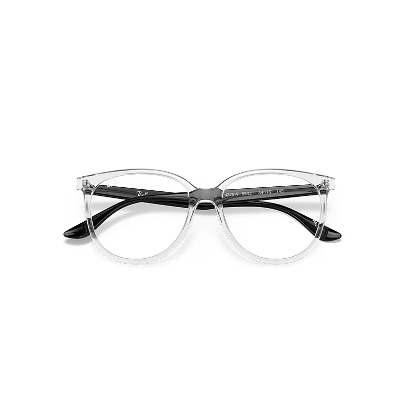 Rb4378v Optics Eyeglasses Black Frame Clear Lenses Polarized by Ray-Ban