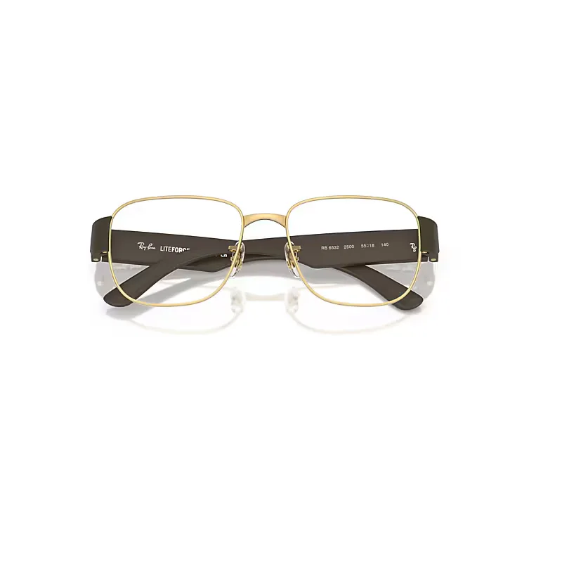Rb6532 Optics Eyeglasses Sand Brown Frame Clear Lenses Polarized by Ray-Ban