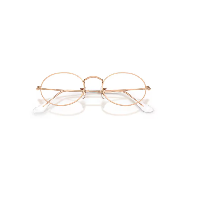 Oval Optics Eyeglasses Rose Gold Frame Clear Lenses by Ray-Ban