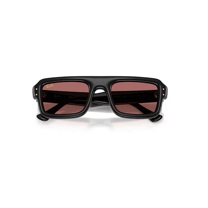 Flacko Puffer Sunglasses Black Frame Violet Lenses by Ray-Ban