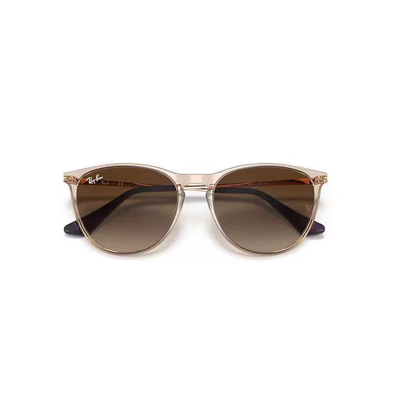 Erika Sunglasses Rose Gold Frame Brown Lenses by Ray-Ban
