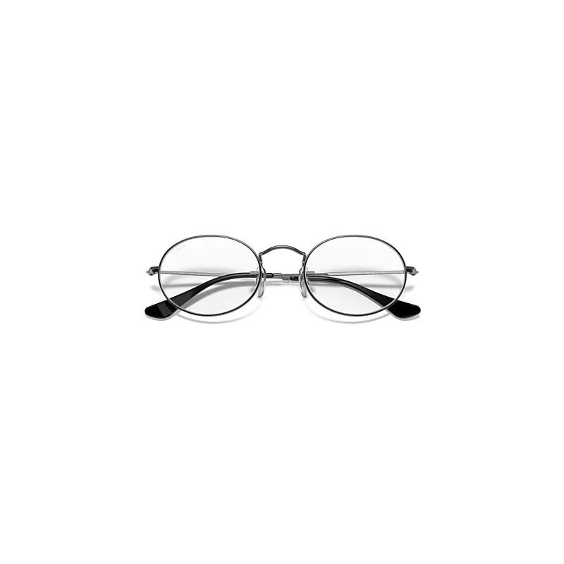 Oval Optics Eyeglasses Gunmetal Frame Clear Lenses by Ray-Ban