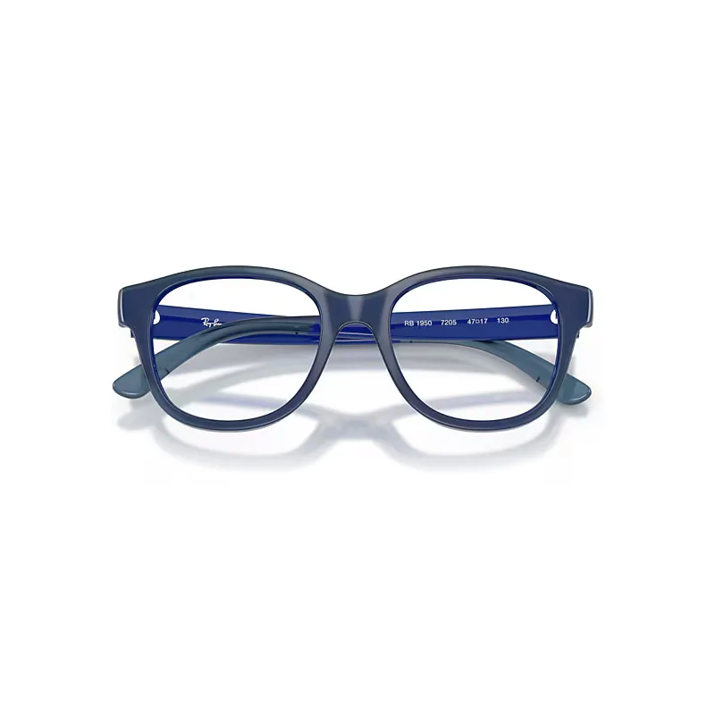 Rb1950 Optics Everflex Eyeglasses Blue on Transparent Blue Frame Clear Lenses Polarized by Ray-Ban