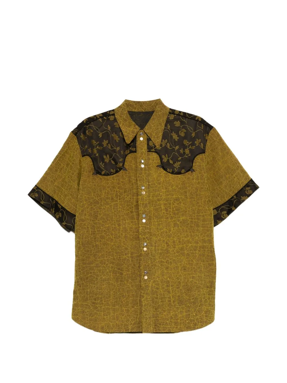 Floral-Yoke Short-Sleeve Shirt by COMMUNS