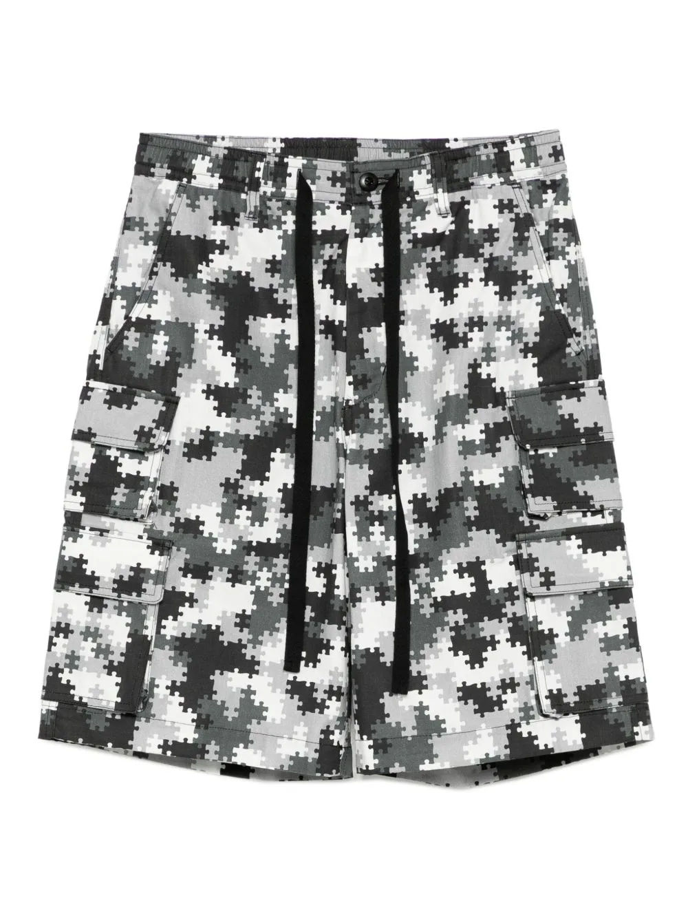 Puzzle Camo Cargo Shorts by PEACE AND AFTER