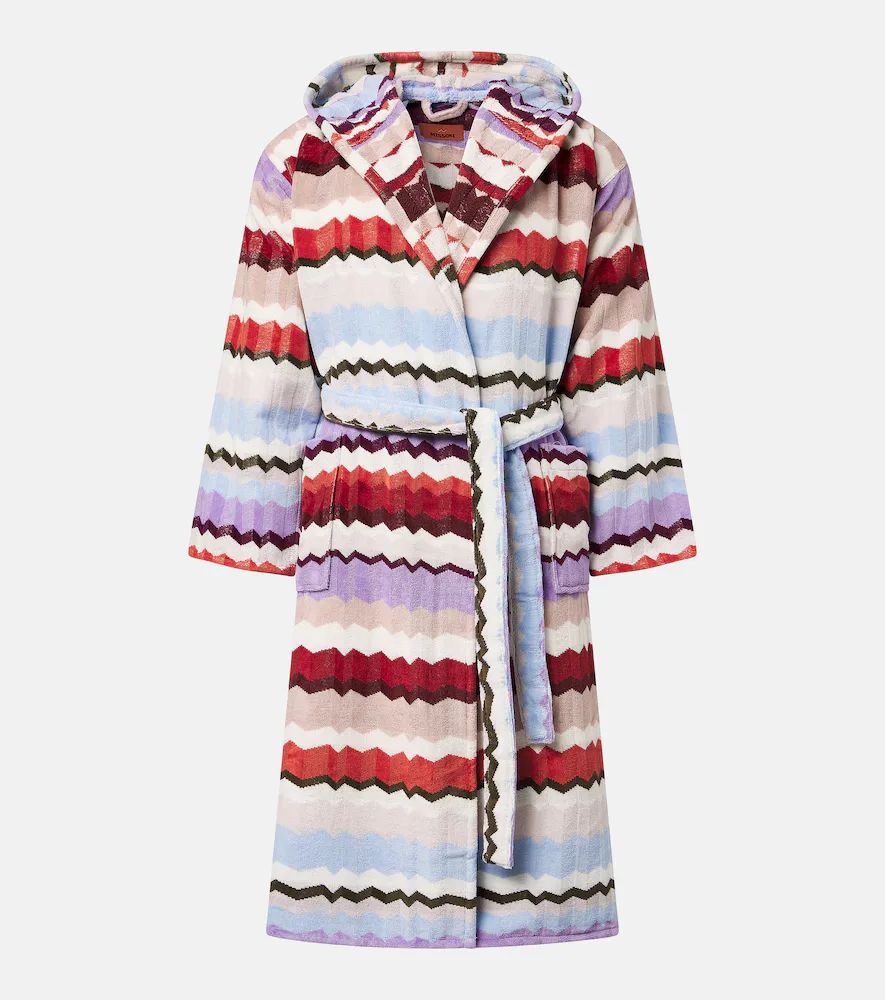 Eva Zigzag Cotton Terry Bathrobe by Missoni