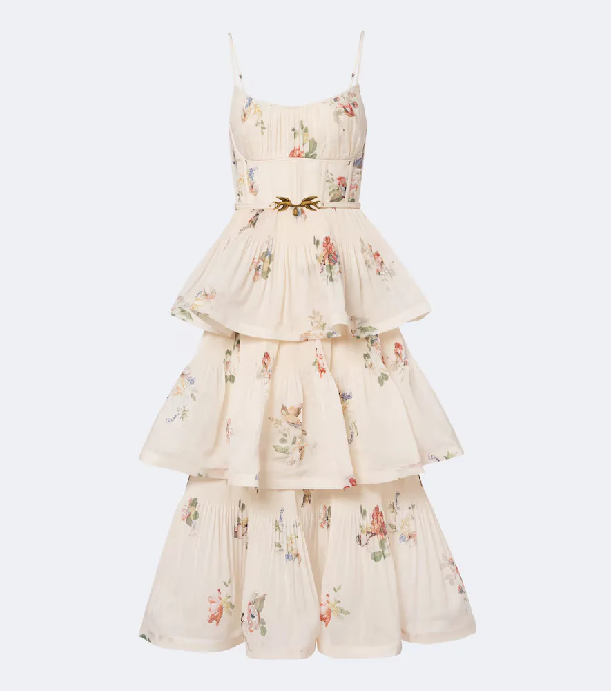 Robe Midi à Fleurs Et Volants Superposés by Zimmermann