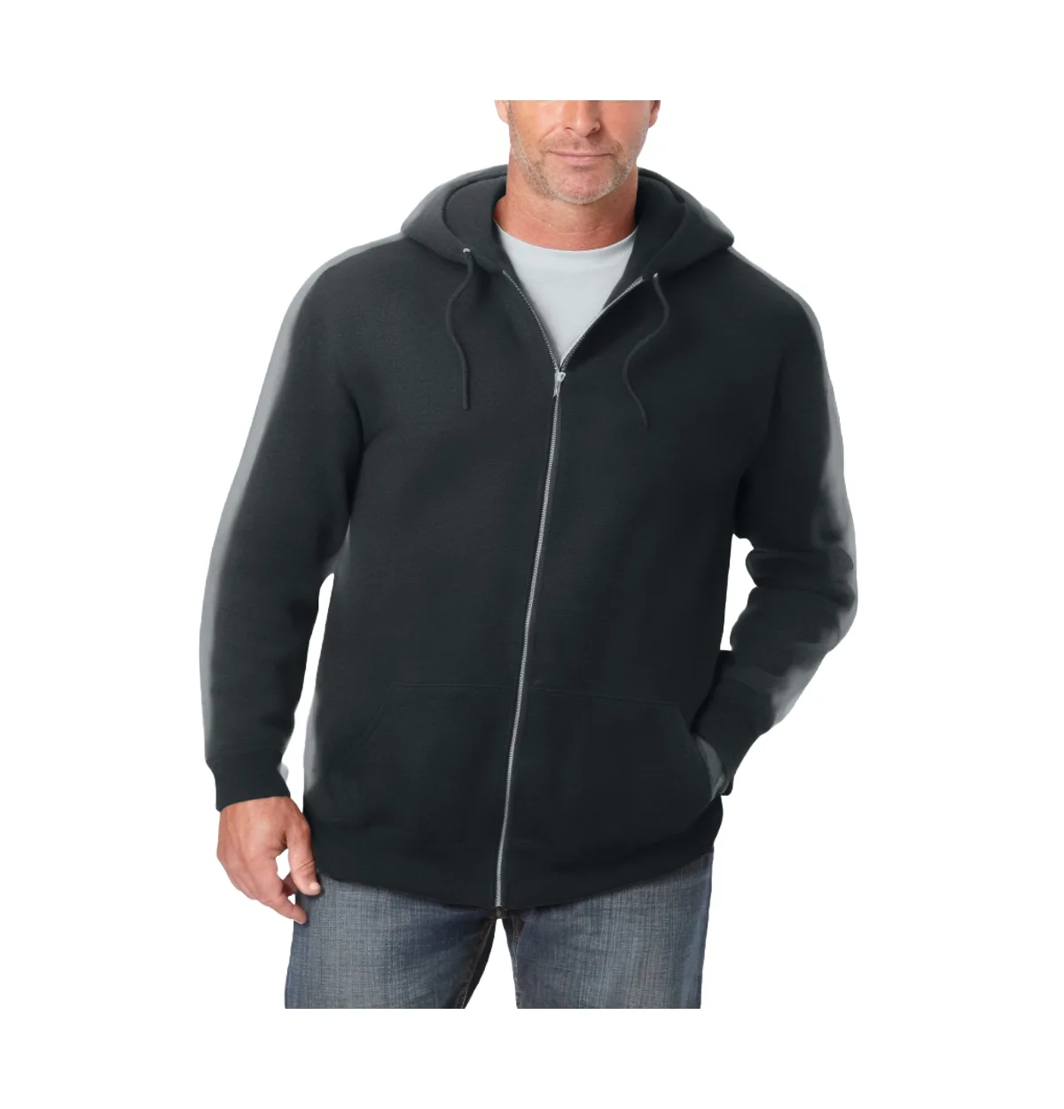 Longer-Length Fleece Full Zip Hoodie
