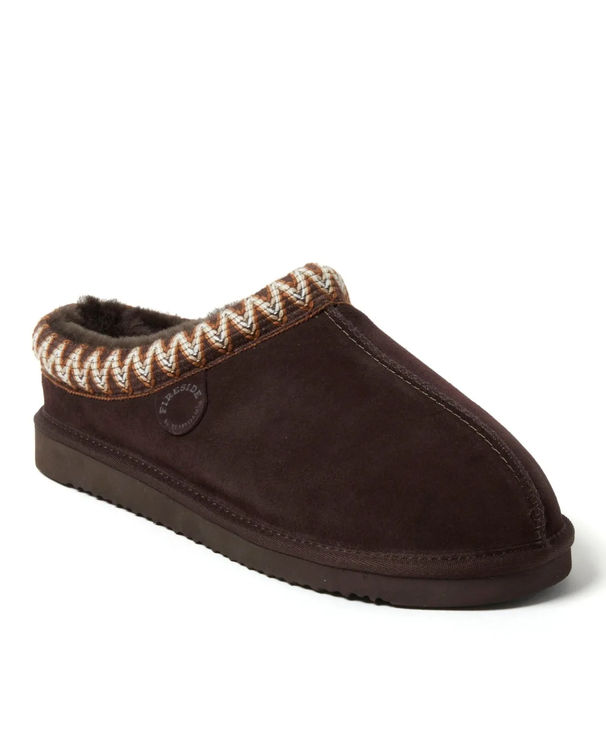 Grafton Genuine Shearling Clog Slipper with Embroidery by Dearfoams
