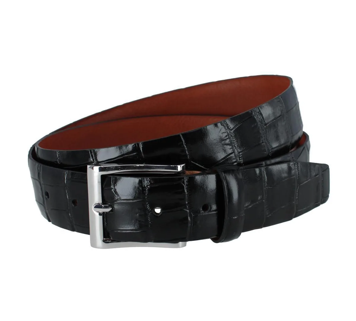 Elias Embossed Gator 35mm Leather Belt by Trafalgar
