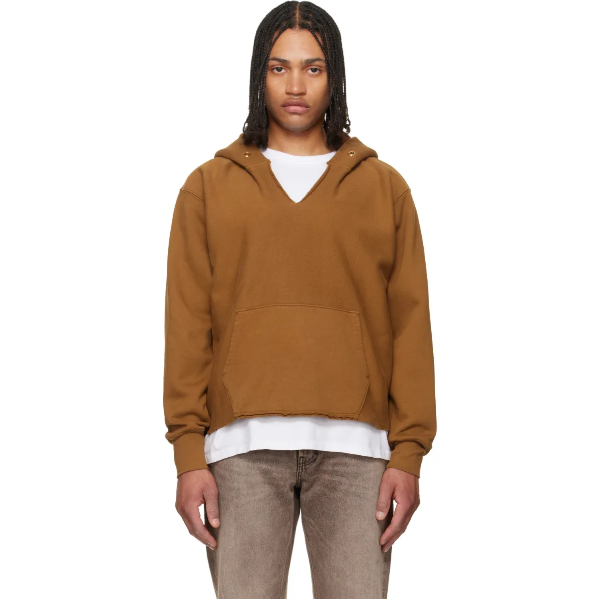 Heavyweight Raw Cropped Hoodie by Les Tien