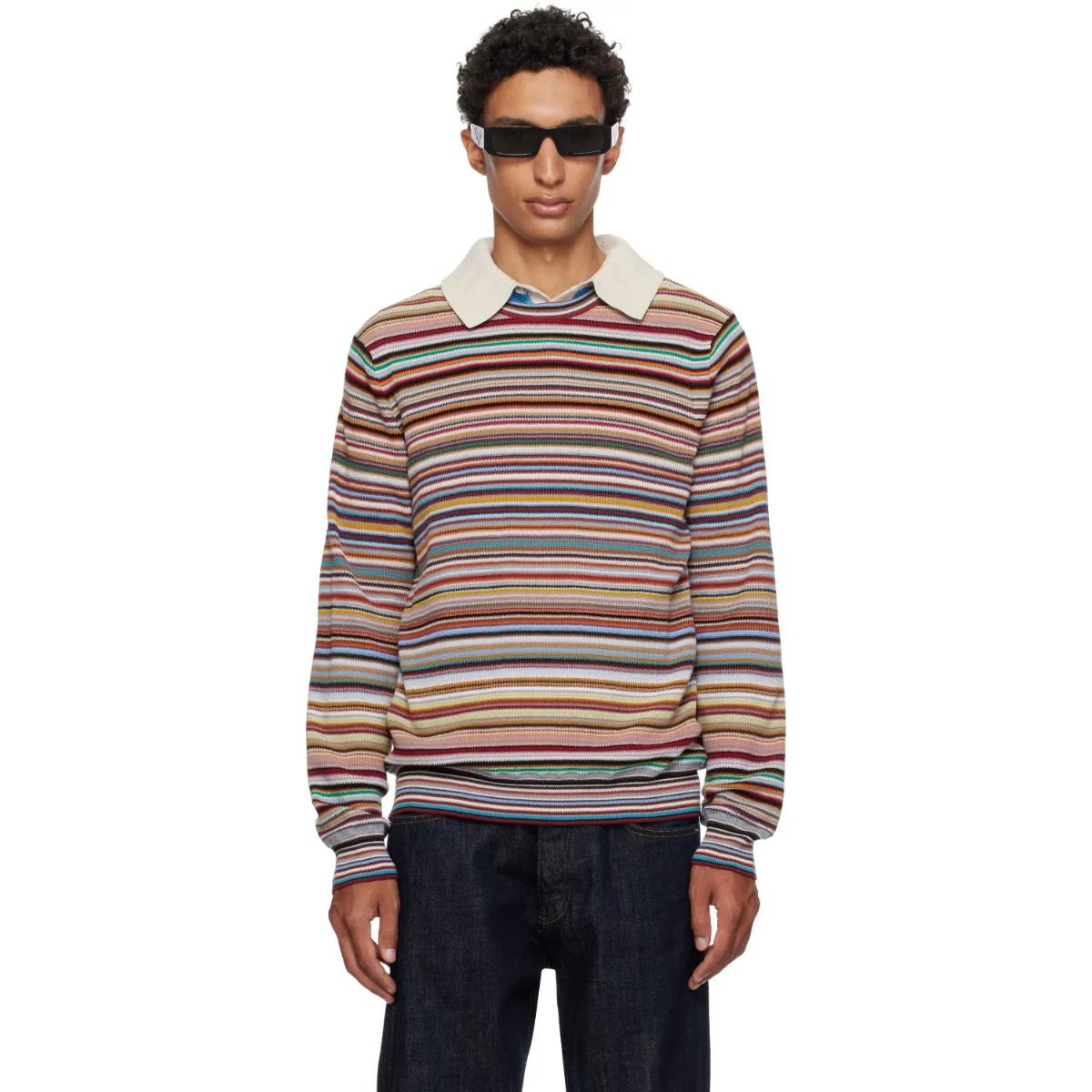 Signature Stripe Textured-Cotton Sweater by Paul Smith