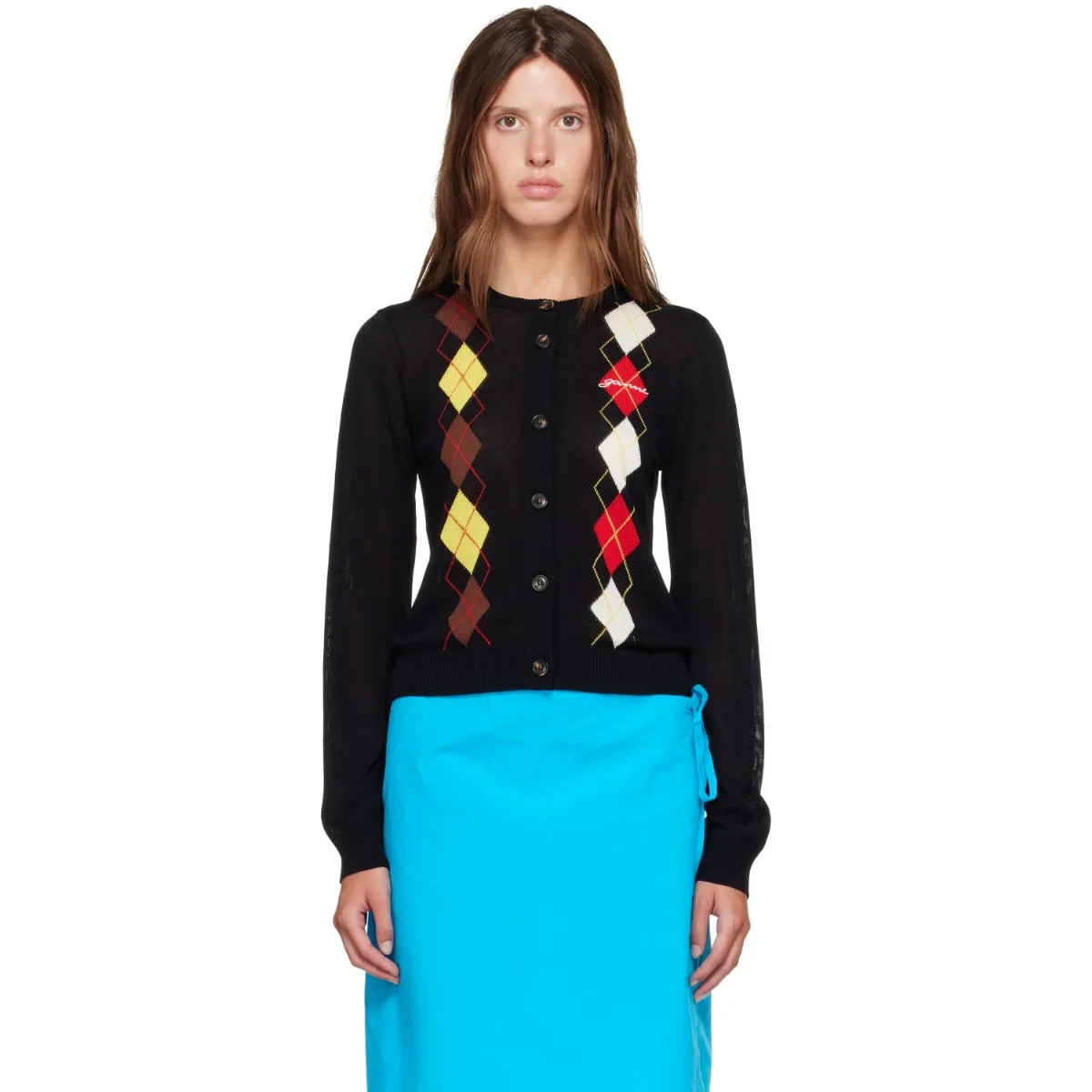 Argyle Cardigan by GANNI