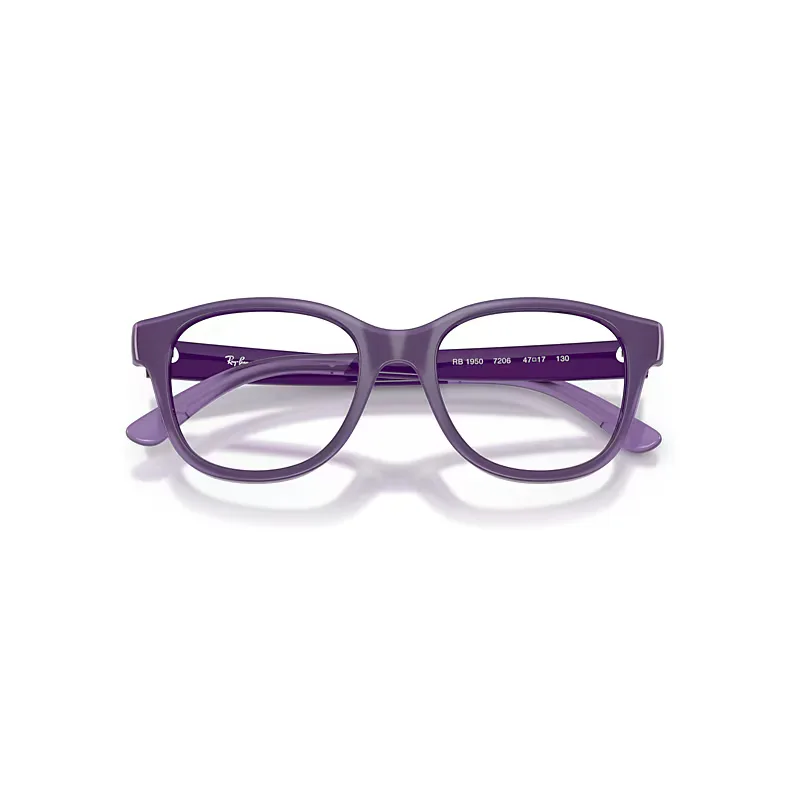 Rb1950 Optics Everflex Eyeglasses Violet on Transparent Violet Frame Clear Lenses Polarized by Ray-Ban
