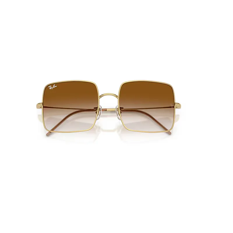 Square 1971 Reverse Sunglasses Arista Gold Frame Brown Lenses by Ray-Ban