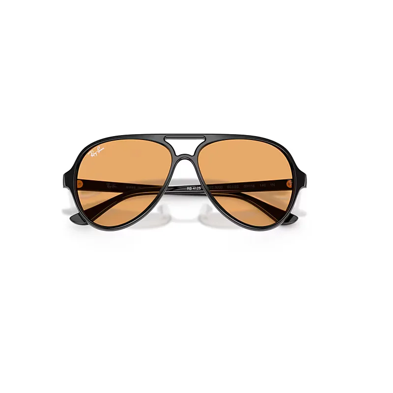 Cats 5000 Classic Summer Capsule Sunglasses Black Frame Orange Lenses by Ray-Ban