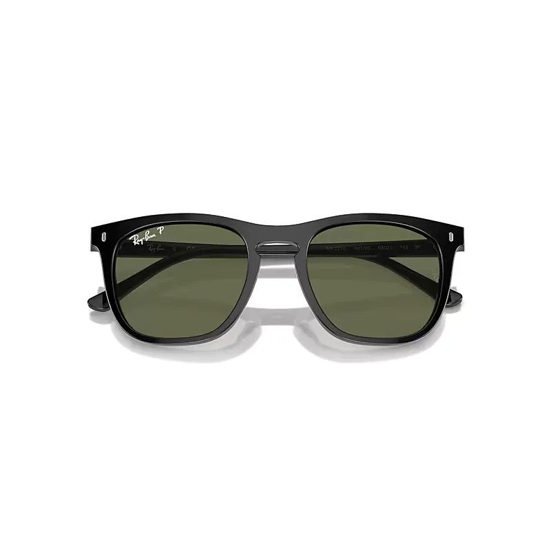 Rb2210 Sunglasses Black Frame Green Lenses Polarized