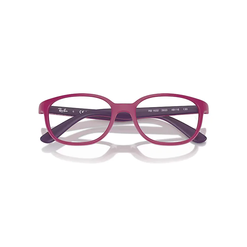 Rb1632 Optics Bio-Based Eyeglasses Fucsia on Violet Frame Clear Lenses by Ray-Ban