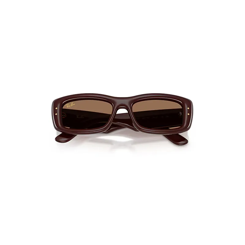 Kiliane Puffer Sunglasses Transparent Dark Brown Frame Brown Lenses by Ray-Ban