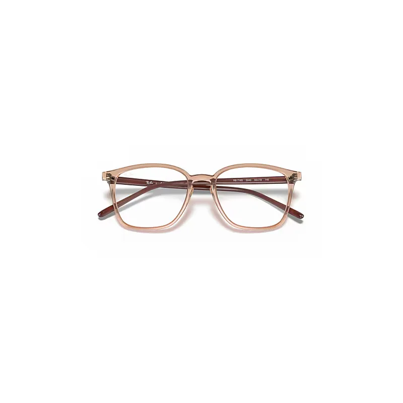 Rb7185 Eyeglasses Shiny Brown Frame Clear Lenses Polarized by Ray-Ban