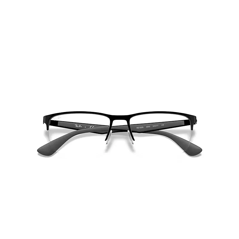 Rb6335 Optics Eyeglasses Black Frame Clear Lenses Polarized by Ray-Ban