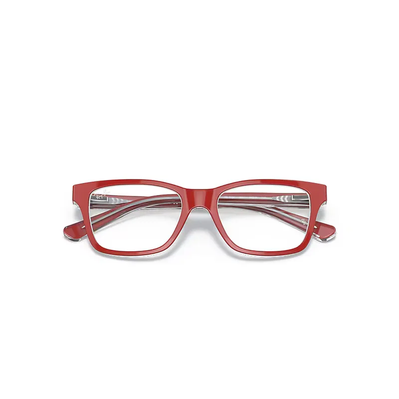 Rb1536 Optics Eyeglasses Red Frame Clear Lenses Polarized by Ray-Ban