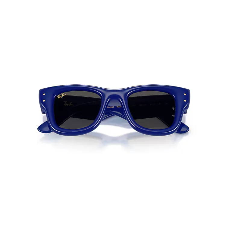 Wayfarer Puffer Sunglasses Blue Frame Black Lenses