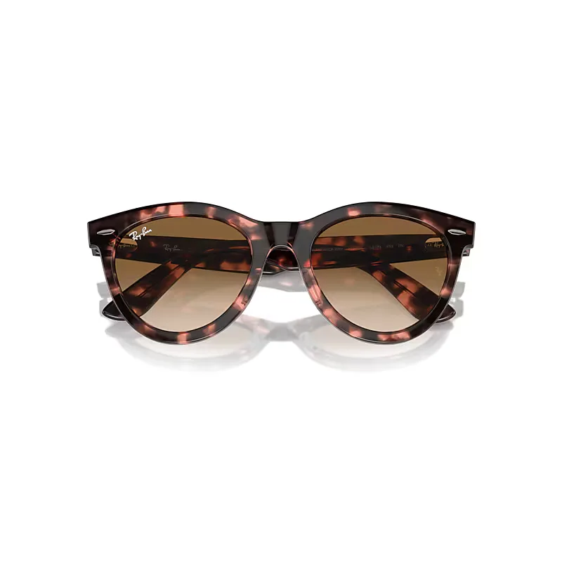 Wayfarer Way Sunglasses Pink Havana Frame Brown Lenses by Ray-Ban
