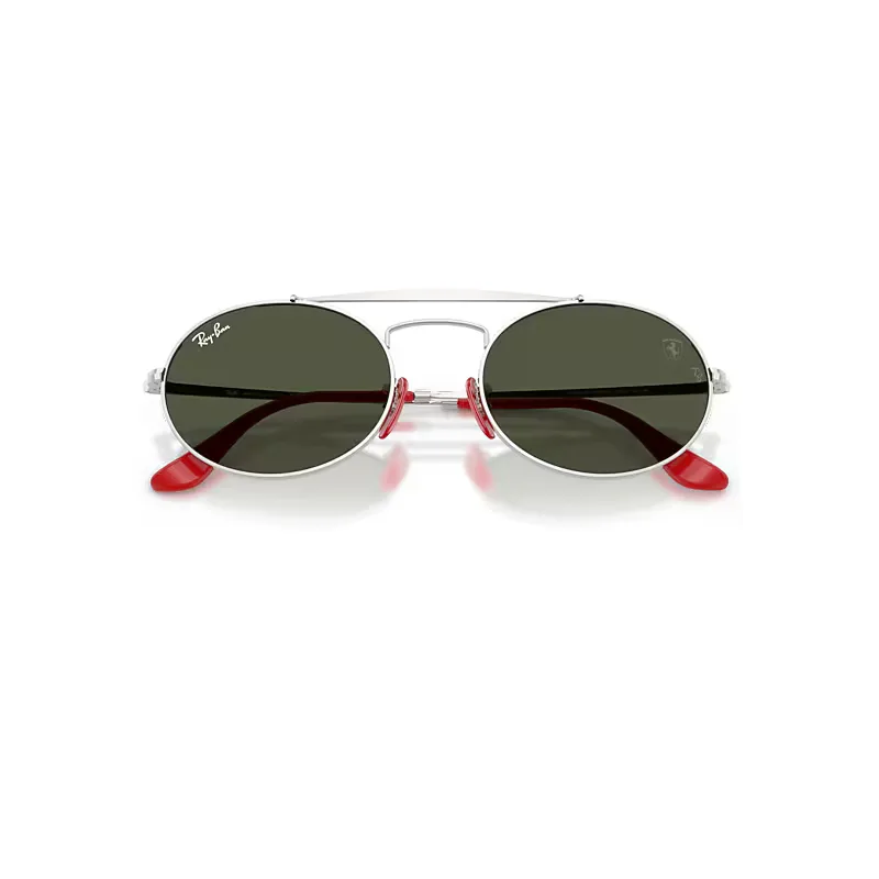Rb3775m Scuderia Ferrari Collection Sunglasses Silver Frame Green Lenses by Ray-Ban