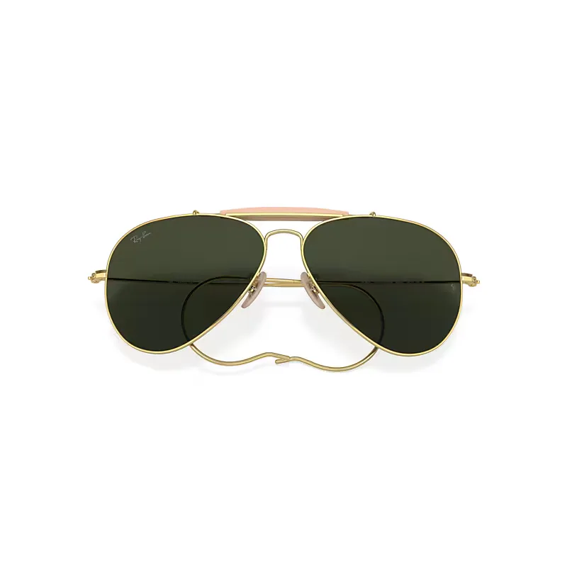 Outdoorsman - Aviation Collection Sunglasses Arista Gold Frame Green Lenses by Ray-Ban