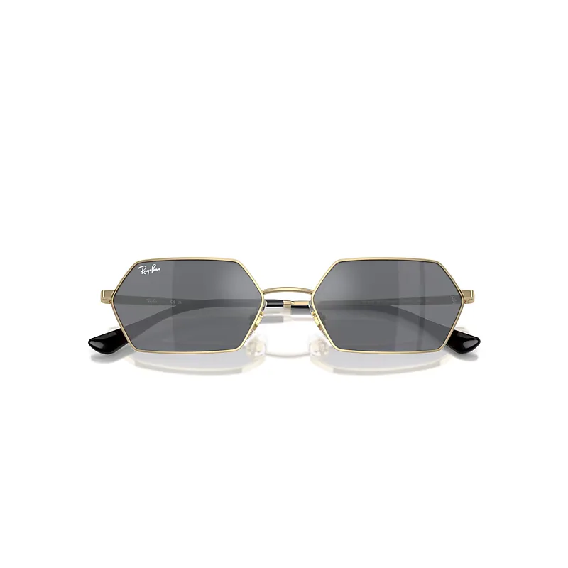 Yevi Bio-Based Sunglasses Light Gold Frame Grey Lenses by Ray-Ban