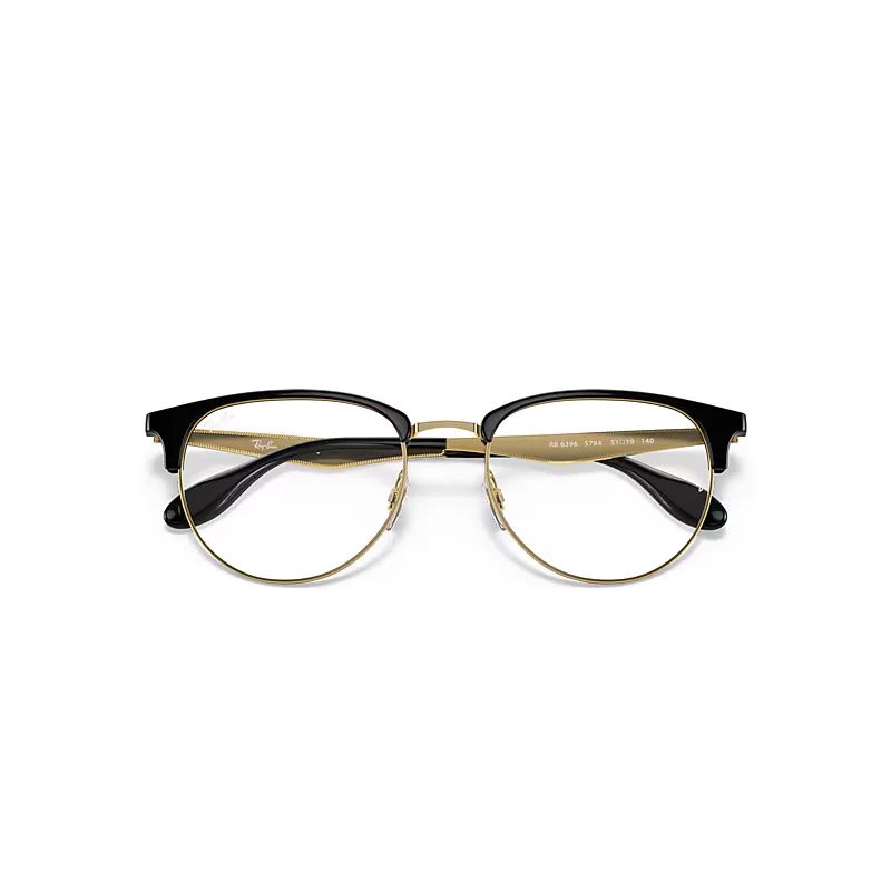 Rb6396 Optics Eyeglasses Gold Frame Clear Lenses Polarized by Ray-Ban
