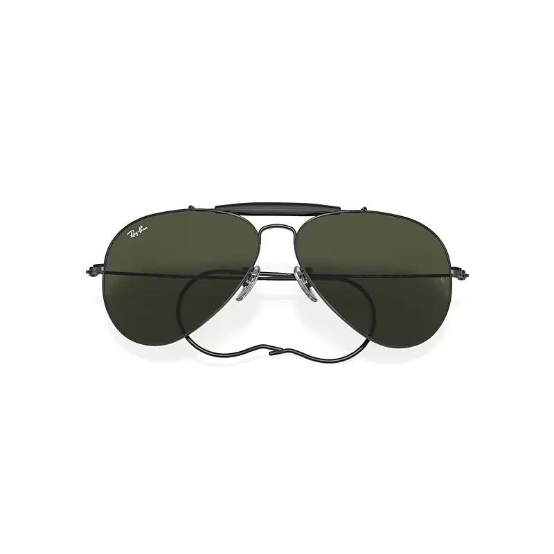 Outdoorsman Sunglasses Black Frame Green Lenses by Ray-Ban