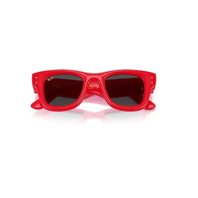 Wayfarer Puffer Sunglasses Red Frame Black Lenses