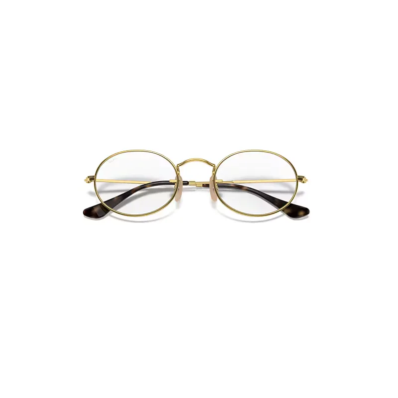 Oval Optics Eyeglasses Arista Gold Frame Clear Lenses by Ray-Ban