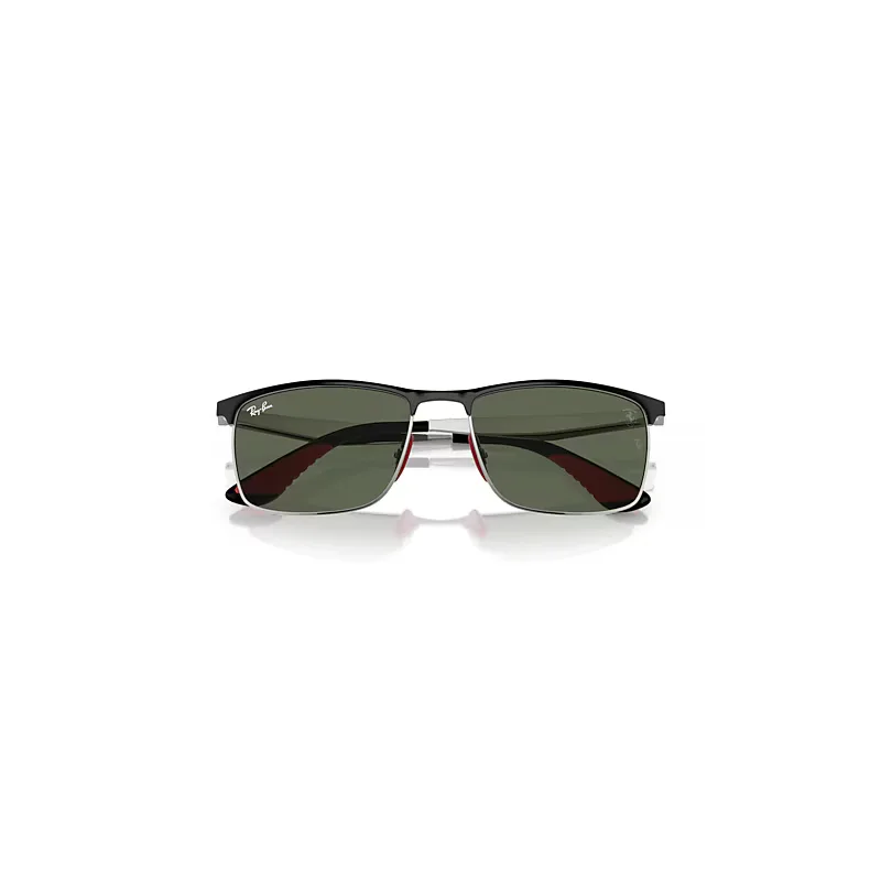 Rb3726m Scuderia Ferrari Collection Sunglasses Silver Frame Green Lenses by Ray-Ban
