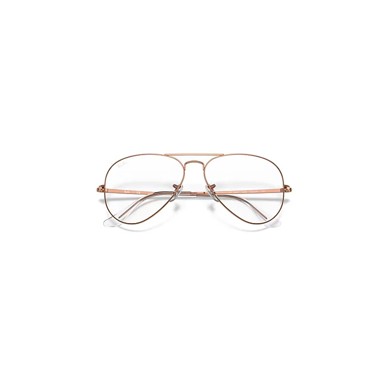 Aviator Optics Eyeglasses Shiny Rose Gold Frame Clear Lenses by Ray-Ban